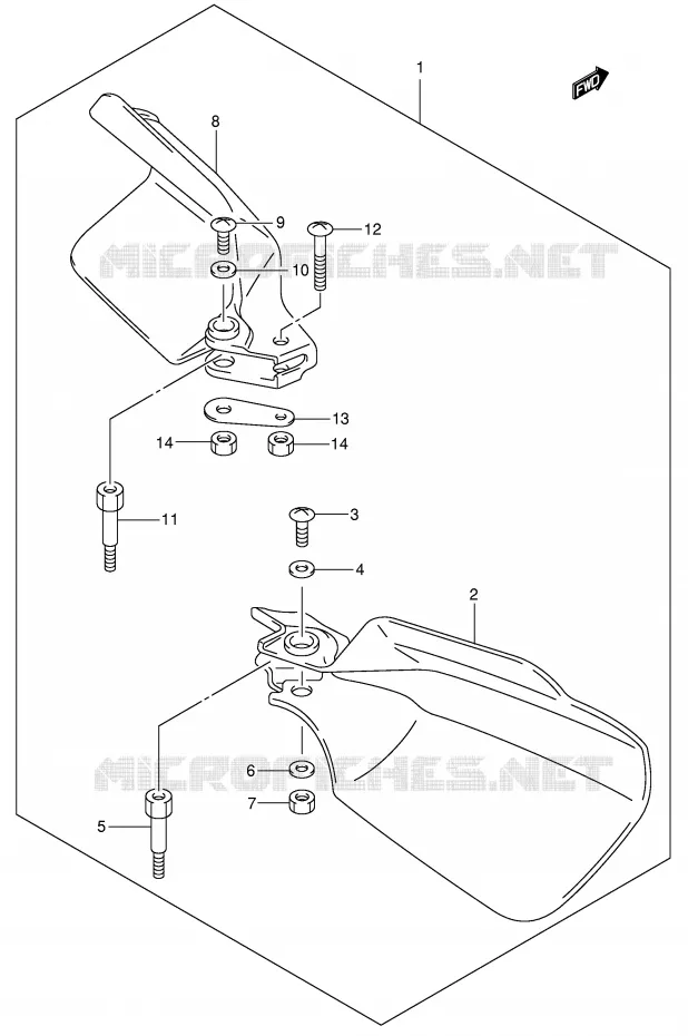 KNUCKLE COVERS (MODELE K3/K4 OPT) Suzuki MOTO 400 DR-Z 2000  DR-Z400SY(E3/E28)