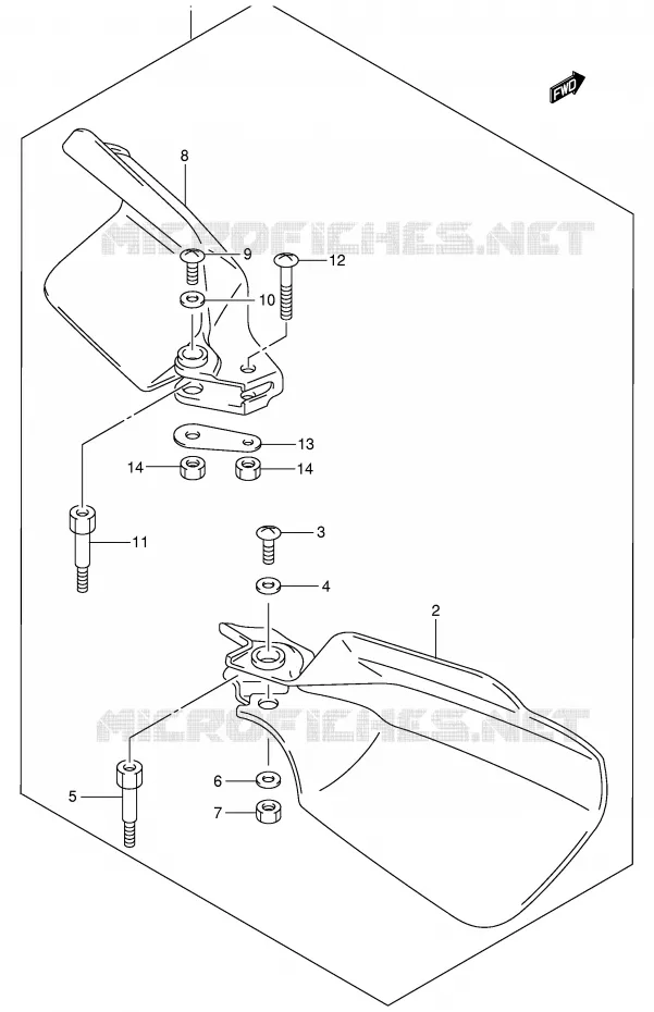 KNUCKLE COVERS (MODELE K3 OPT) Suzuki MOTO 400 DR-Z 2004  DR-Z400SK4(E2)
