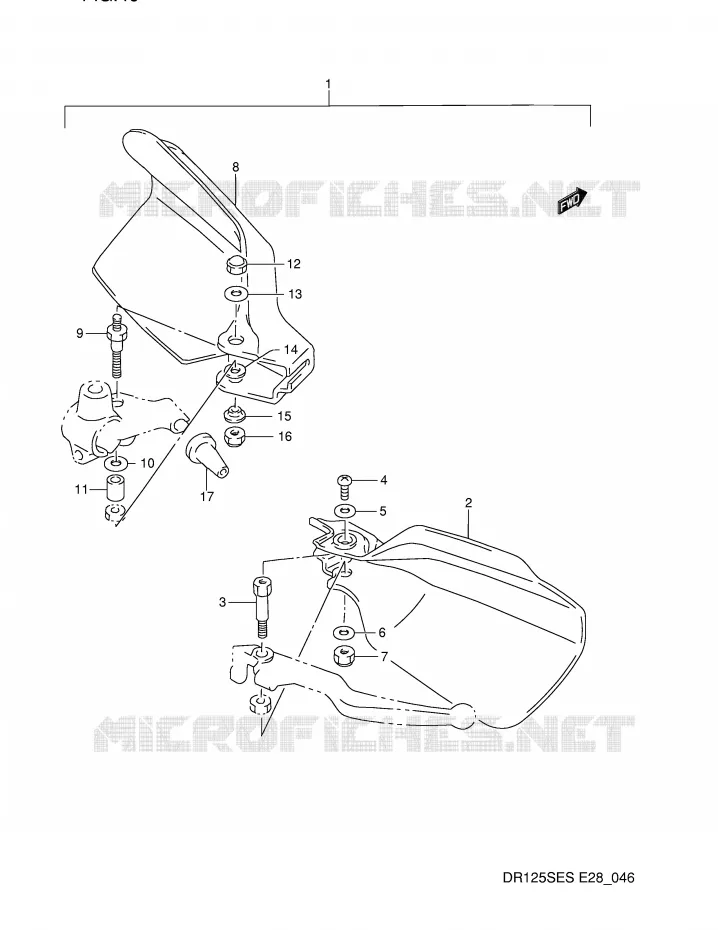 KNUCKLE COVERS (OPTION) Suzuki MOTO 125 DR 1994  DR125SER(E28)