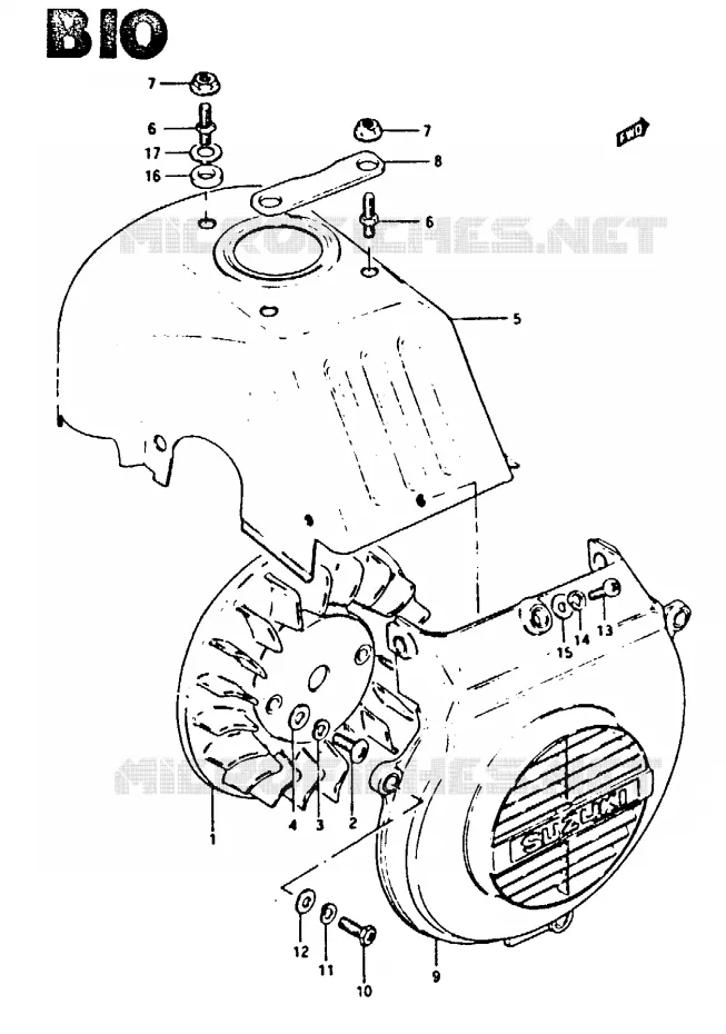 KOELVENTILATOR (MODELE D) Suzuki SCOOTER 50 CS 1983  CS50DD(Z/D)