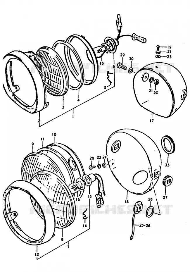 KOPLAMP (A100-4,K,L) Suzuki MOTO 100 A100 1992  A100N(K/L/M/N/4)