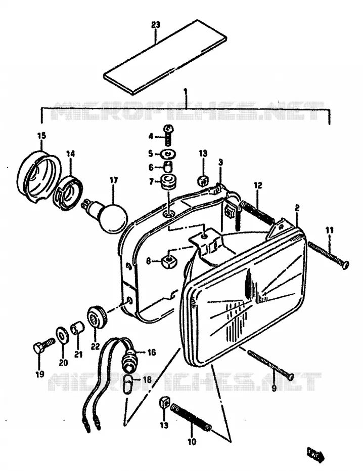 KOPLAMP (E2,E4,E15,E18,E21) Suzuki MOTO 125 DR 1988  DR125SJ(F/H/J)