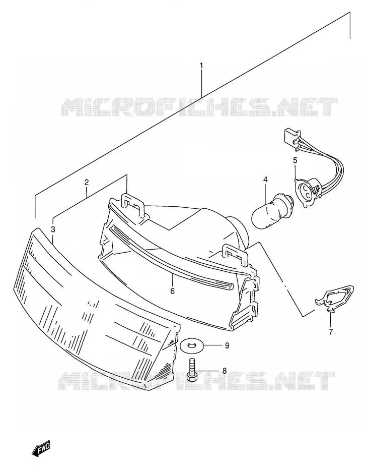 KOPLAMP (F.NO.219351~) Suzuki SCOOTER 100 ADDRESS 1993  AG100P(E71)
