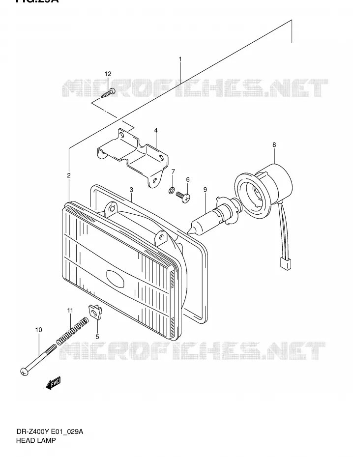 KOPLAMP (MODELE K2/K3/K4) Suzuki MOTO 400 DR-Z 2002  DR-Z400EK2(E1)