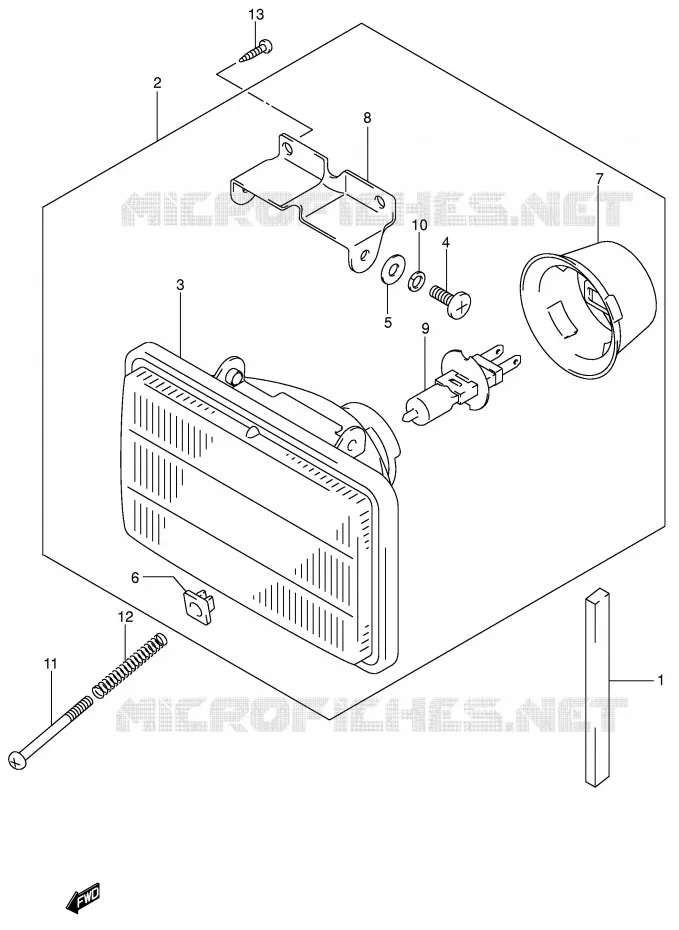 KOPLAMP (MODELE Y/K1) Suzuki MOTO 400 DR-Z 2002  DR-Z400K2(E1)