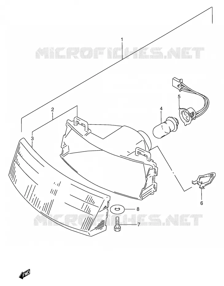 KOPLAMP (~F.NO.219350) Suzuki SCOOTER 100 ADDRESS 1991  AG100M(E71)