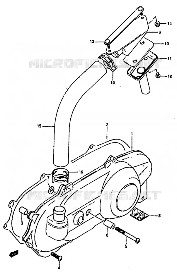 LEFT CARTERDEKSEL Suzuki SCOOTER 100 ADDRESS 1994  AH100R
