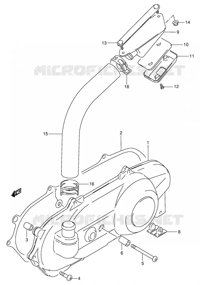LEFT CARTERDEKSEL Suzuki SCOOTER 100 ADDRESS 1997  AG100V(E71)