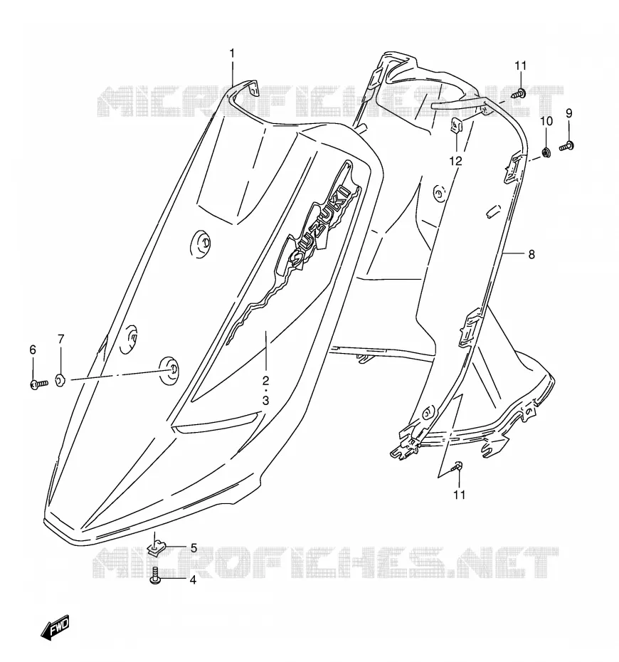 LEG SHIELD (MODELE L E4,E21) Suzuki SCOOTER 50 AE 1994  AE50KR(E1)
