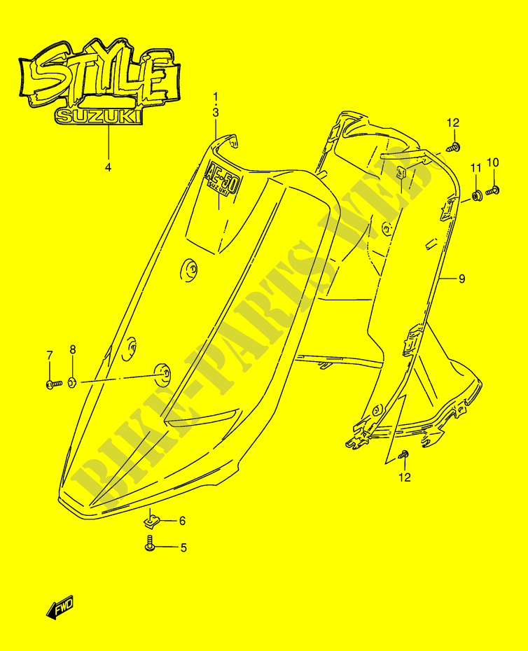 LEG SHIELD (MODELE L/M) voor Suzuki AE 50 1992