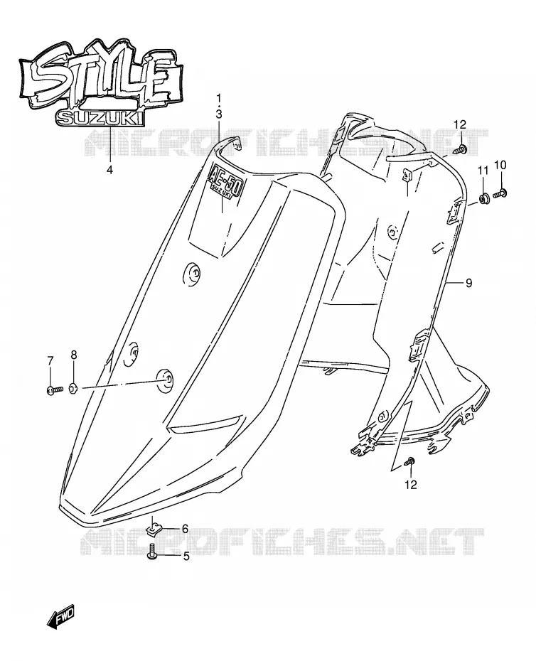 LEG SHIELD (MODELE L/M) Suzuki SCOOTER 50 AE 1992  AE50N(E1)
