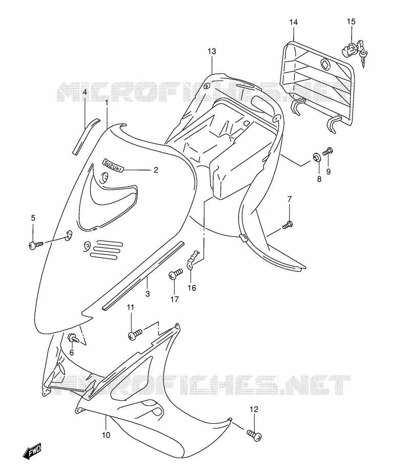 LEG SHIELD (MODELE T/V/W) Suzuki SCOOTER 125 BURGMAN 1999  AN125UX(E2)