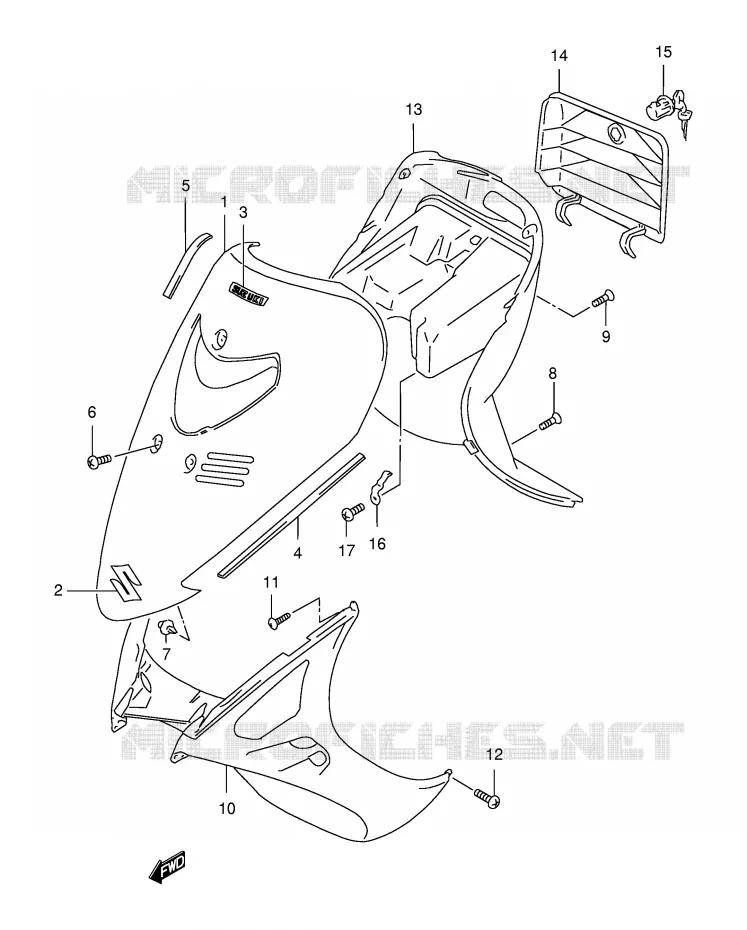 LEG SHIELD (MODELE X/Y) Suzuki SCOOTER 150 BURGMAN 1998  AN150W(E34)