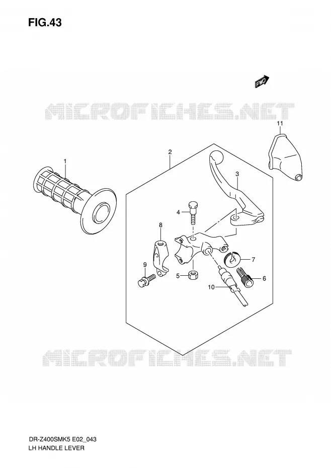 LINKER HENDEL - HANDGREEP Suzuki MOTO 400 DR-Z 2006  DR-Z400SMK6(E2)