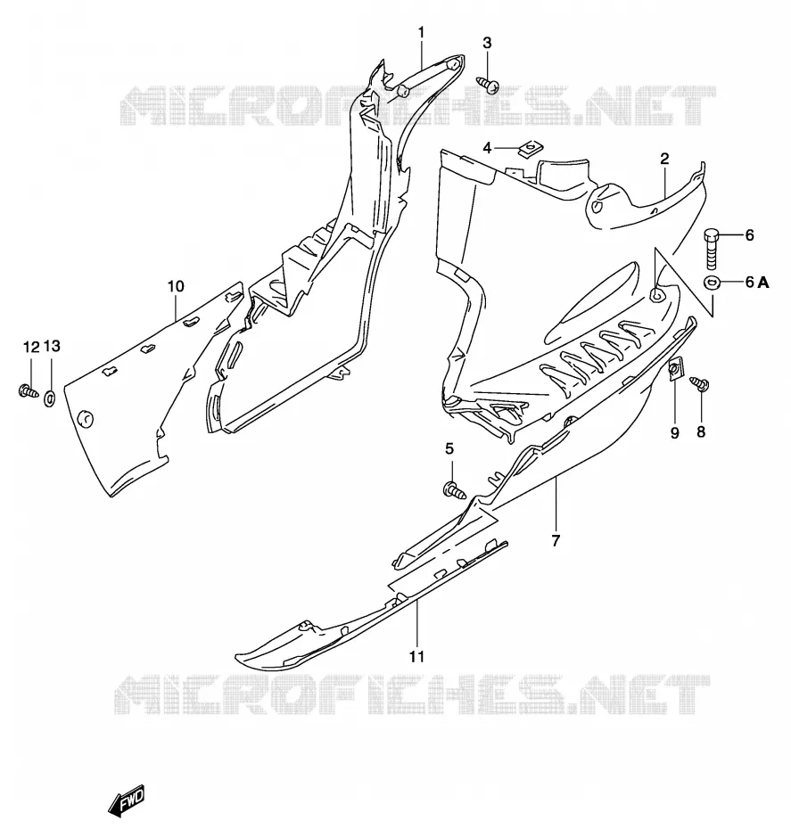 ONDERAANKLEDING (MODELE K2) Suzuki SCOOTER 50 KATANA 2004  AY50K4(P19)
