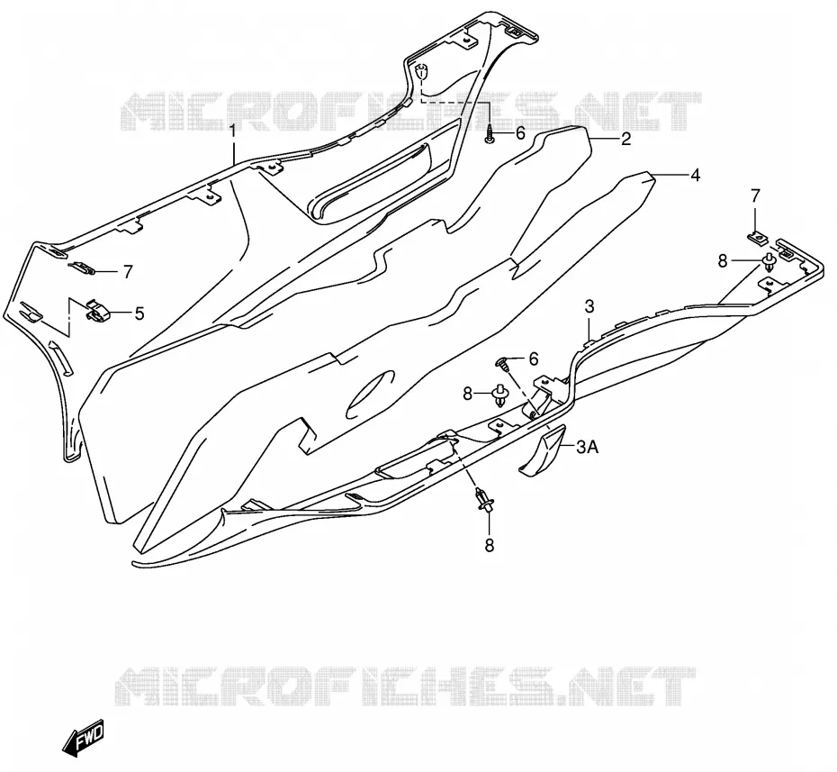 ONDERAANKLEDING (MODELE K3/K4) Suzuki SCOOTER 650 BURGMAN 2003  AN650K3(E2)
