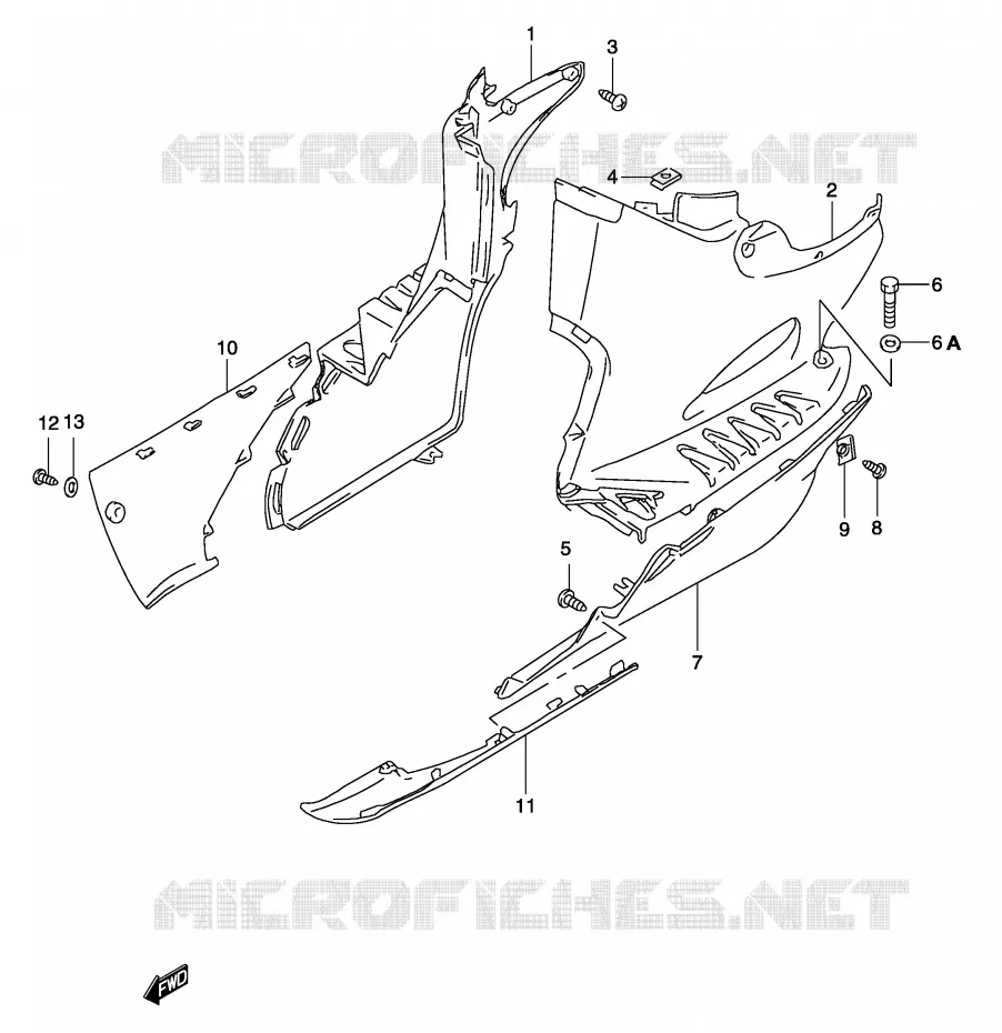 ONDERAANKLEDING (MODELE K3) Suzuki SCOOTER 50 KATANA 2001  AY50WRK1(P19)