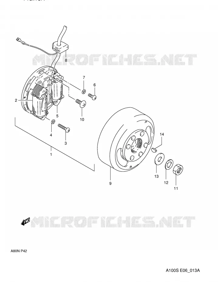 ONTSTEKING (MODELE S) Suzuki MOTO 100 A100 1994  A100R(E6)