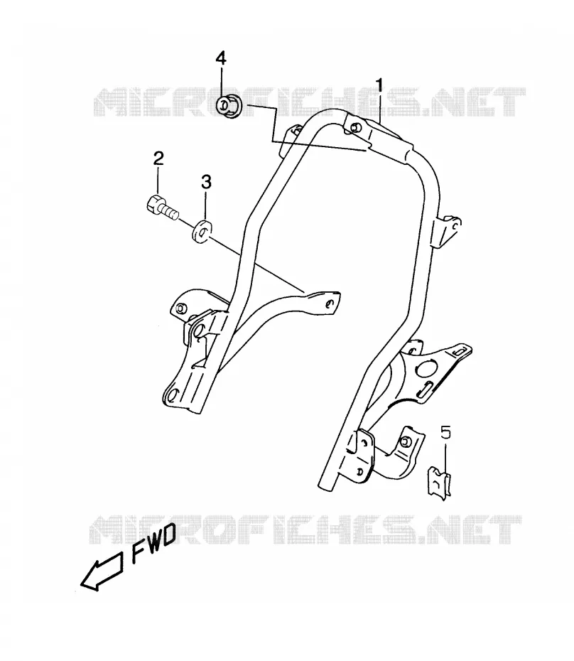 RADIATOR BRACE (model AY50 K1) Suzuki SCOOTER 50 KATANA 1998  AY50W(V/W/X/Y)
