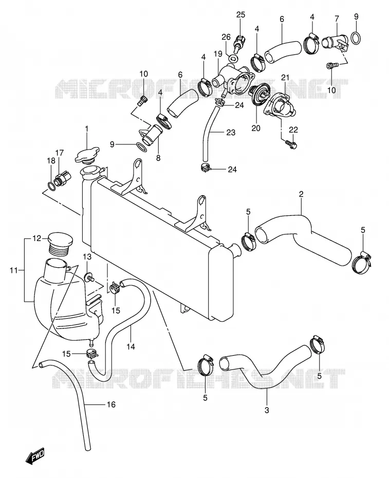 RADIATOR SLANG Suzuki MOTO 1000 V-STROM 2006  DL1000K6(E2)