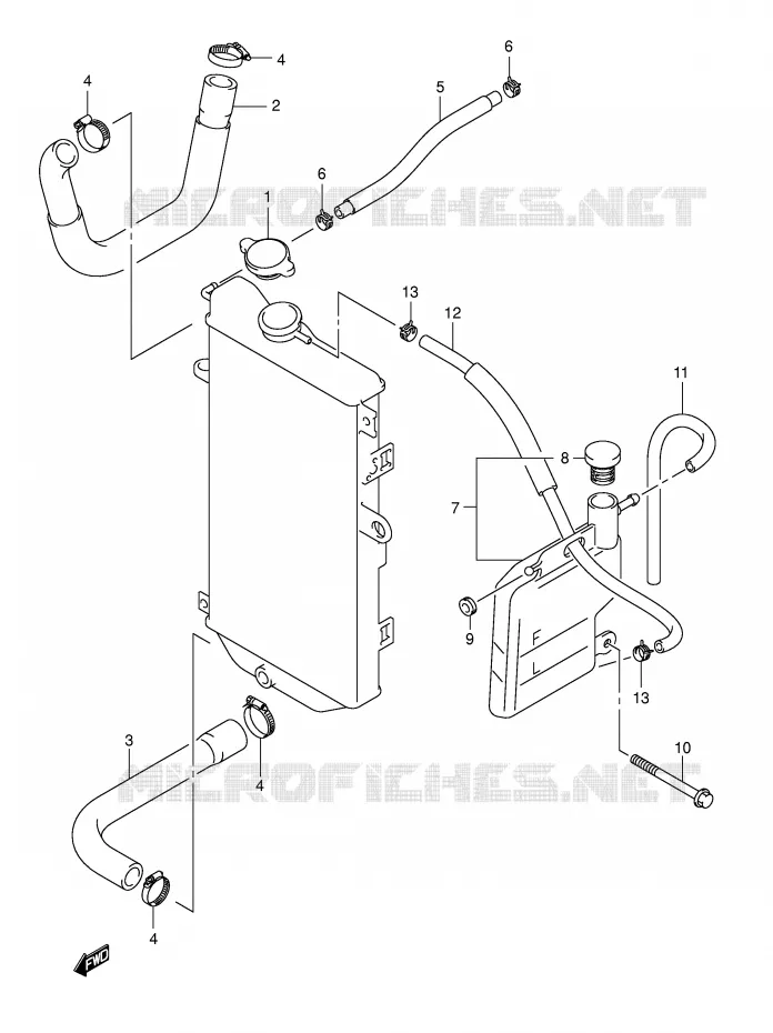 RADIATOR SLANG Suzuki SCOOTER 650 BURGMAN 2004  AN650K4(E2)
