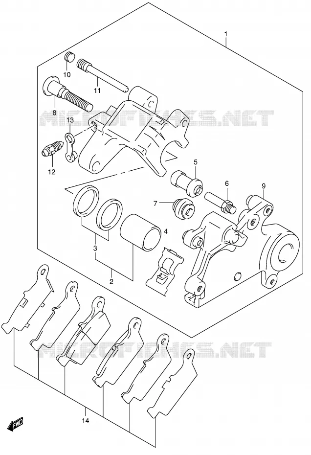 REAR CALIPER Suzuki MOTO 400 DR-Z 2001  DR-Z400SK1(E2)