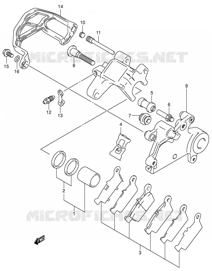 REAR CALIPER Suzuki MOTO 400 DR-Z 2004  DR-Z400K4(E1)