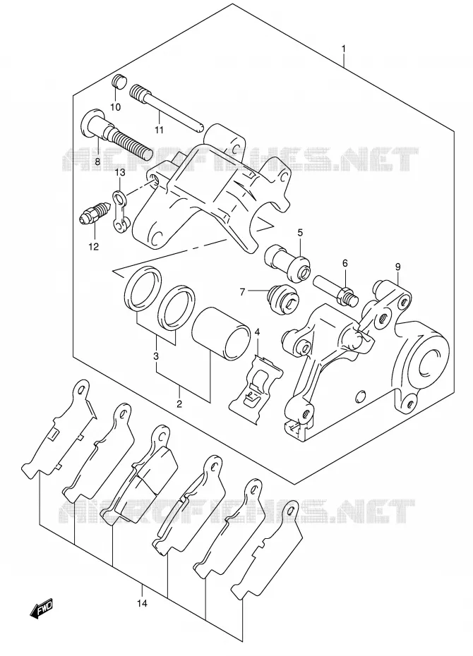 REAR CALIPER Suzuki MOTO 400 DR-Z 2009  DR-Z400SK9(E2)