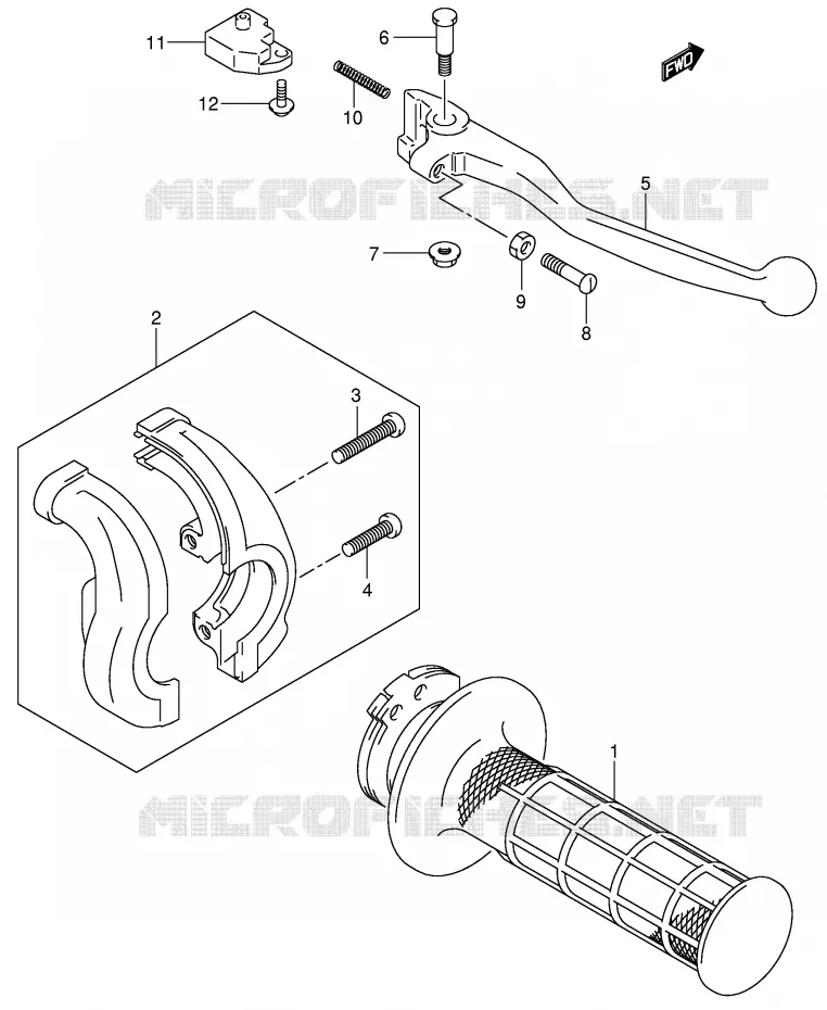 RECHTER HENDEL - HANDGREEP Suzuki MOTO 400 DR-Z 2003  DR-Z400SK3(E3/E28)