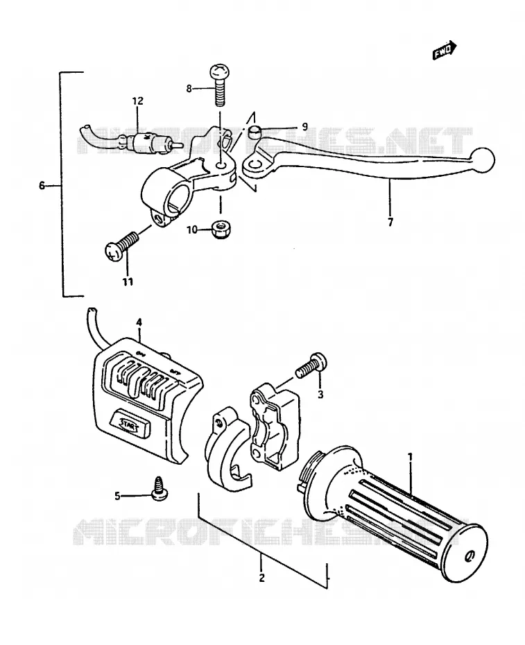 RIGHT SWITCH - HANDGREEP FOR P02, P04, P16, P18, P39, P41 Suzuki SCOOTER 50 CP 1995  CP50CHFS