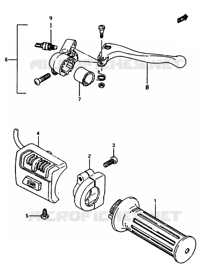 RIGHT SWITCH - HANDGREEP FOR P02,P34 Suzuki SCOOTER 50 CP 1985  CP50CHF