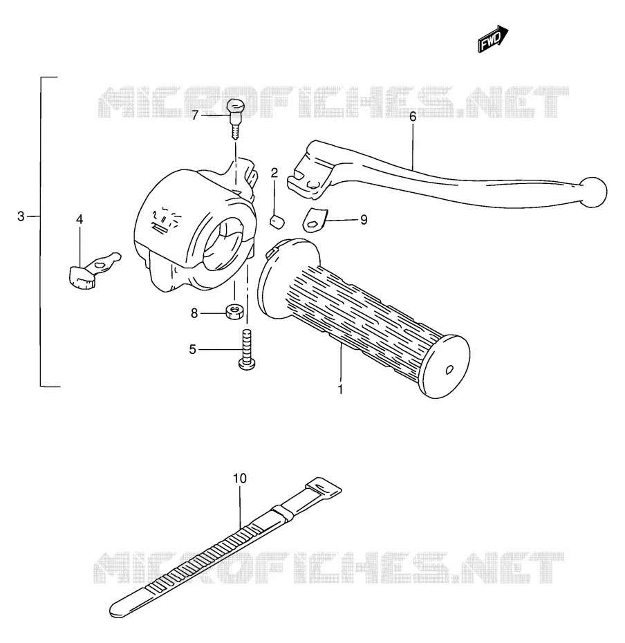 RIGHT SWITCH - HANDGREEP Suzuki MOTO 120 BX 1994  BX120R(P97)