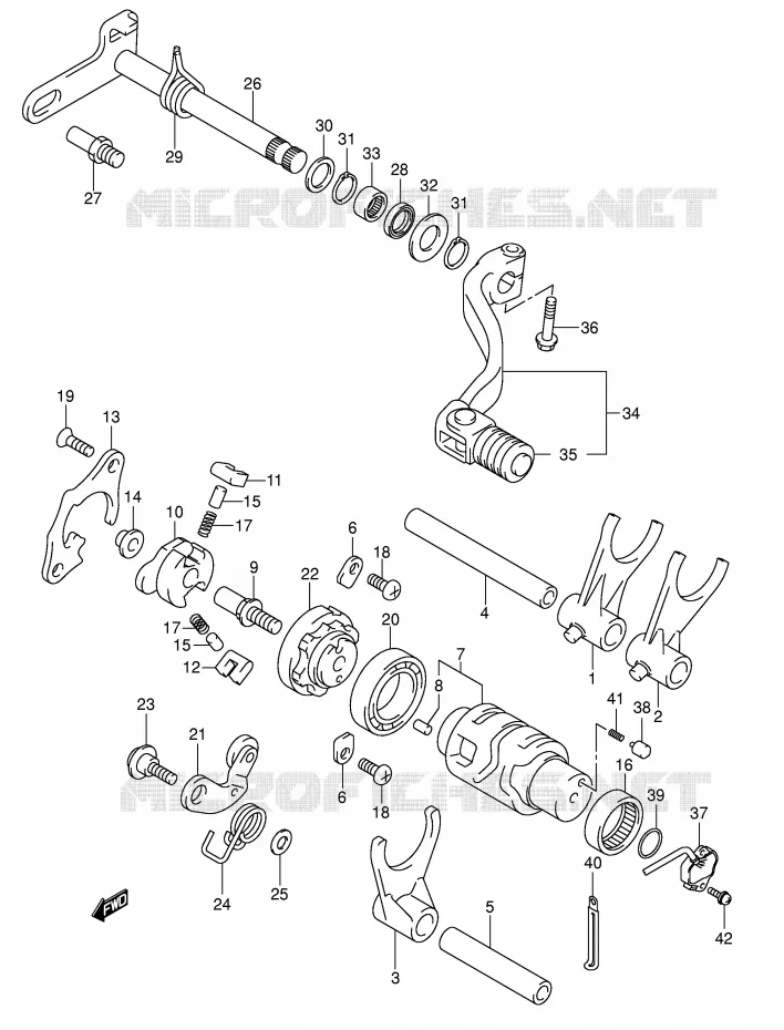 SCHAKELEN ASSY Suzuki MOTO 400 DR-Z 2005  DR-Z400SK5(E2)