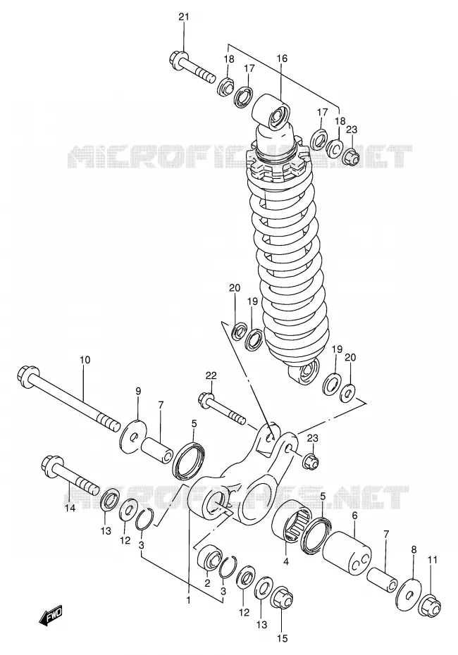 SCHOKBREKER AANEENSCHAKELING Suzuki MOTO 200 DF 1999  DF200EX(E24)