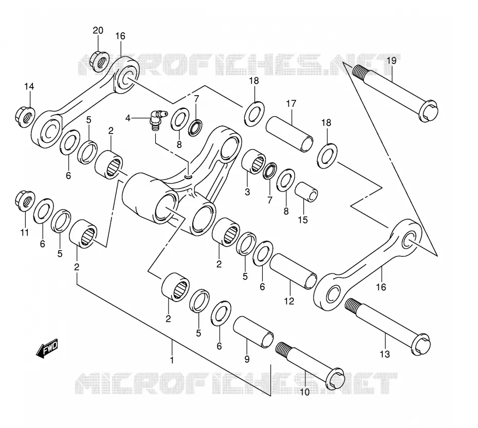 SCHOKBREKER AANEENSCHAKELING Suzuki MOTO 400 DR-Z 2005  DR-Z400EK5(E1)