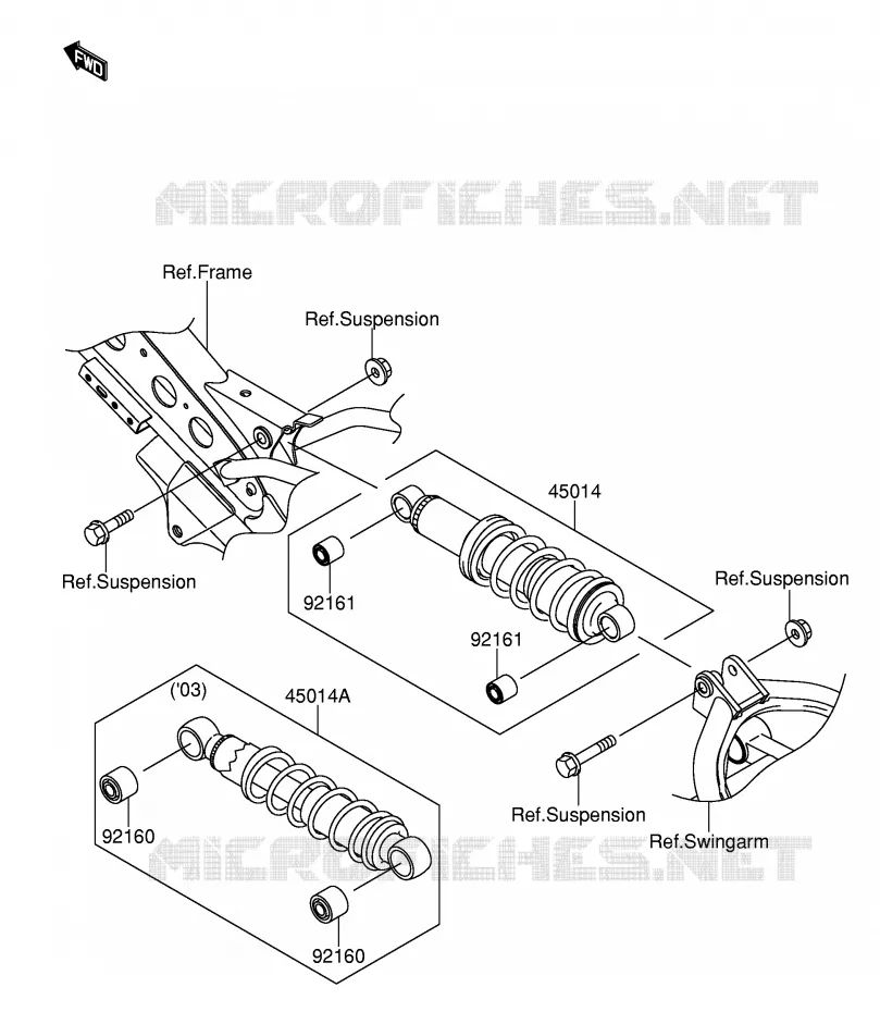 SCHOKDEMPER Suzuki MOTO 110 DR-Z 2003  DR-Z110K3(E21)