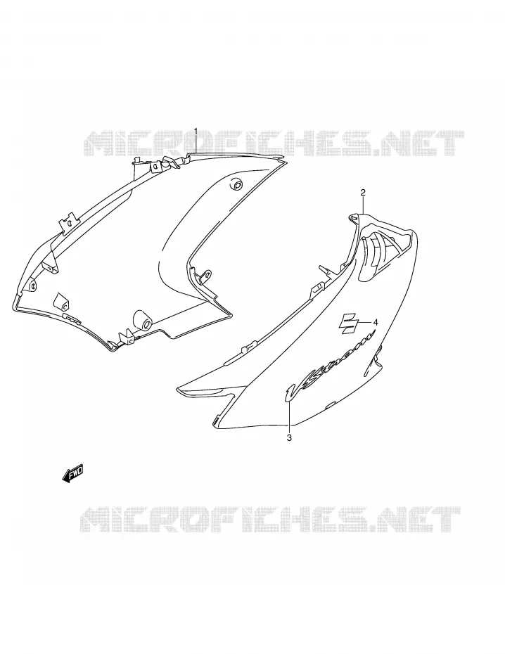 SIDE KUIP (MODELE K4) Suzuki MOTO 650 V-STROM 2004  DL650U3K4(E2)
