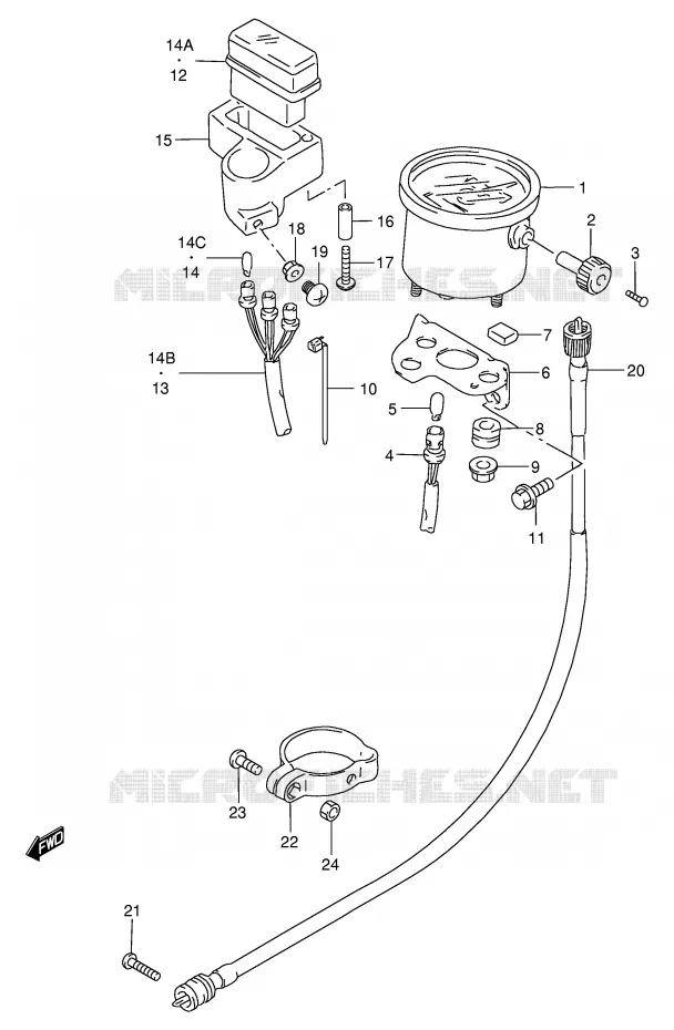 SNELHEIDSMETER Suzuki MOTO 200 DF 1999  DF200EX(E24)