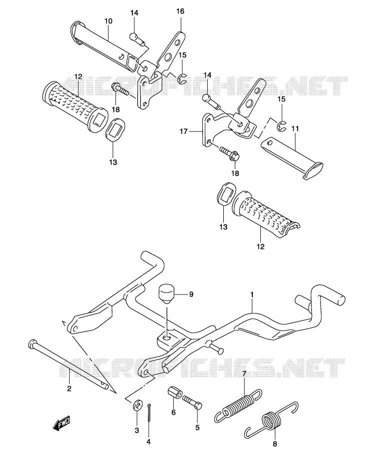 STAND (MODELE K1/ K2) Suzuki SCOOTER 50 KATANA 2003  AY50K3(P19)