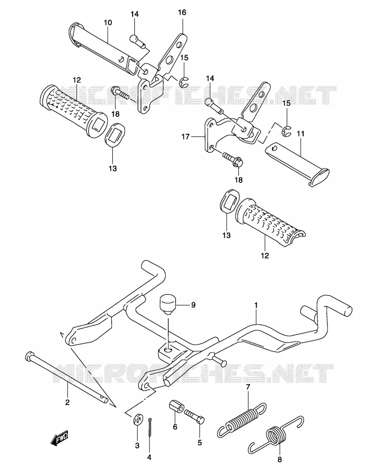 STAND (MODELE K3/K4) Suzuki SCOOTER 50 KATANA 2001  AY50K1(P19)