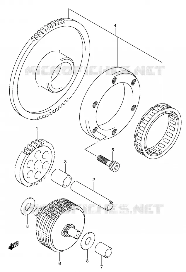 STARTMOTOR CLUTCH Suzuki MOTO 1000 V-STROM 2005  DL1000K5(E2)