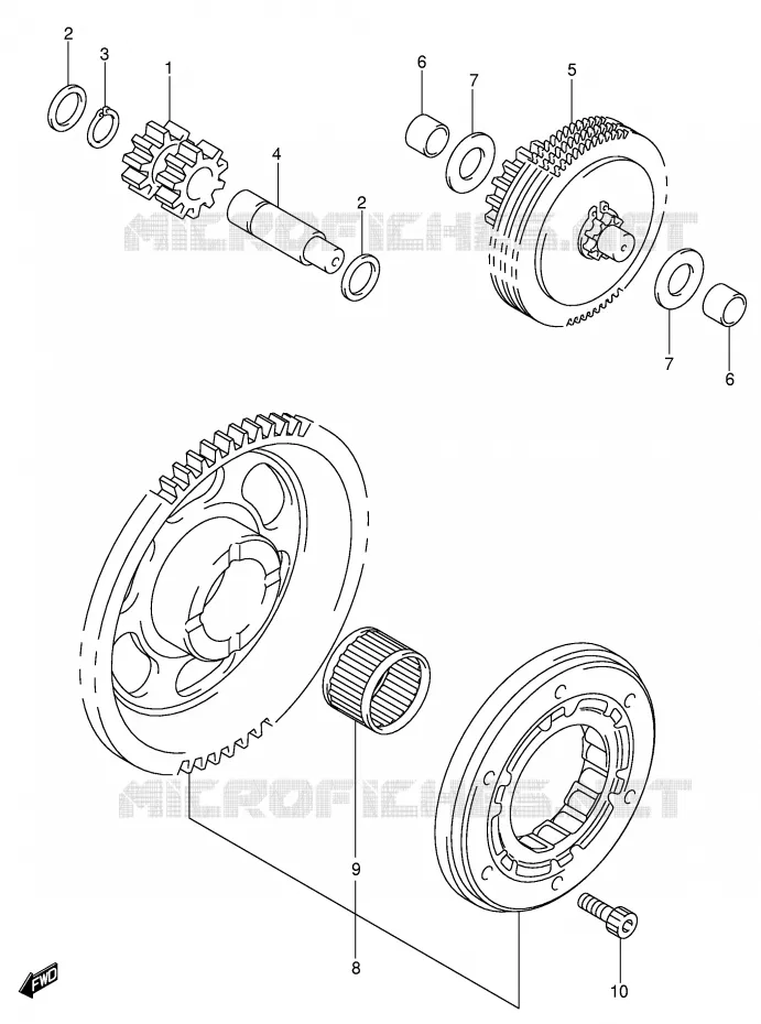 STARTMOTOR CLUTCH Suzuki MOTO 400 DR-Z 2002  DR-Z400SK2(E3/E28)