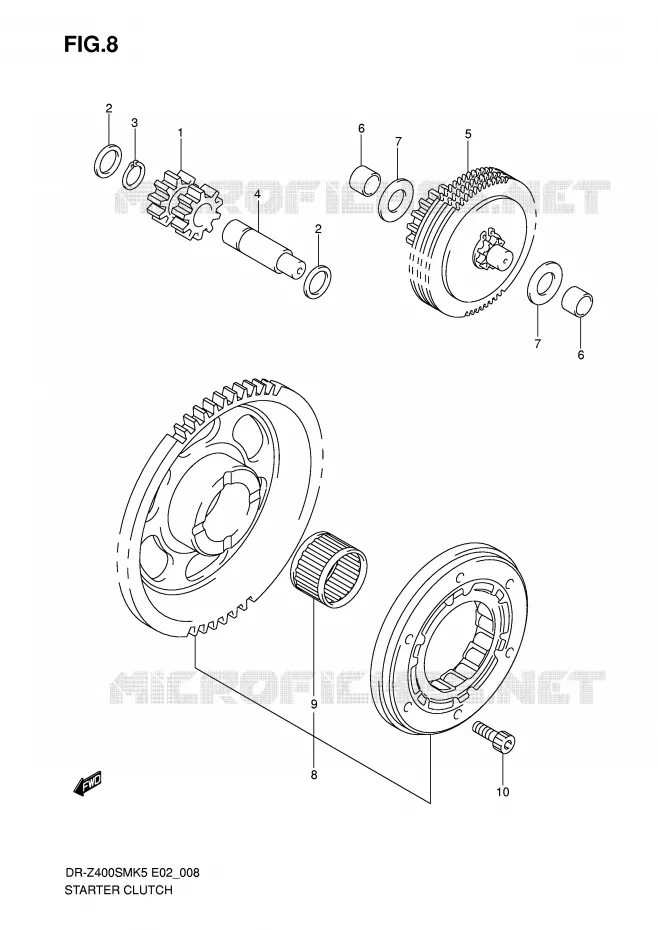 STARTMOTOR CLUTCH Suzuki MOTO 400 DR-Z 2006  DR-Z400SMUK6(E2)