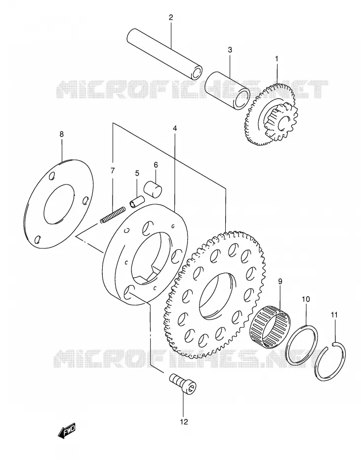 STARTMOTOR CLUTCH Suzuki SCOOTER 125 BURGMAN 2000  AN125UY(E2)
