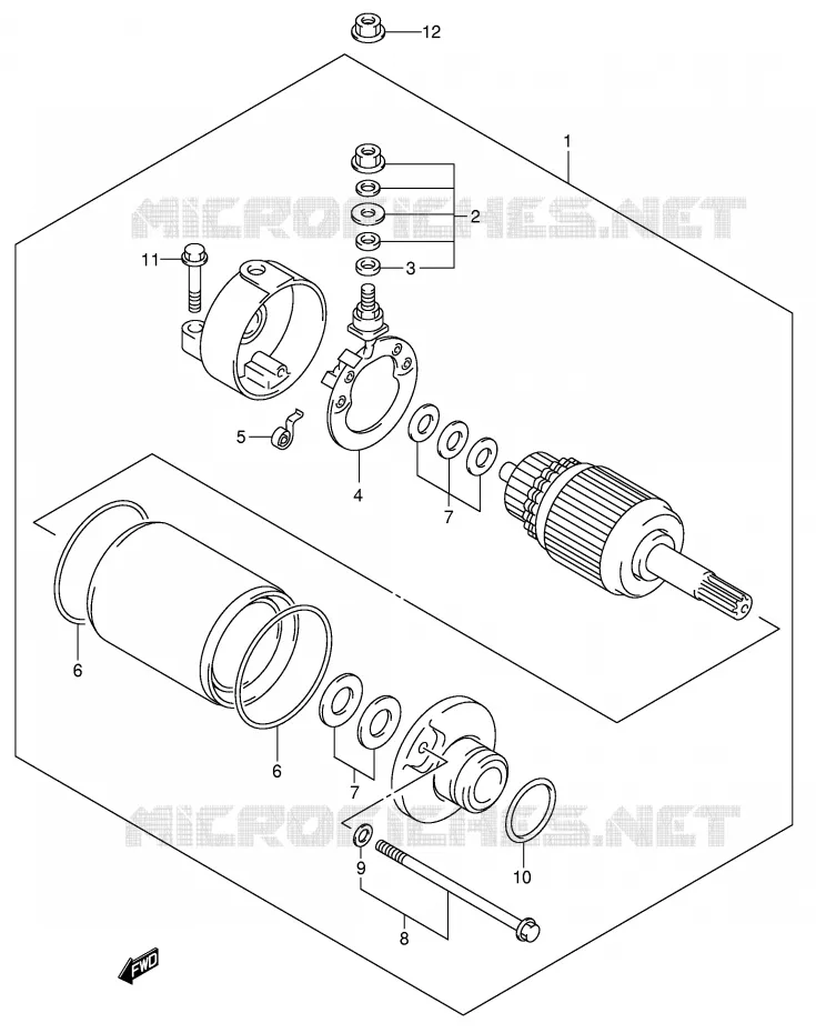 STARTMOTOR Suzuki MOTO 400 DR-Z 2004  DR-Z400SK4(E3/E28)