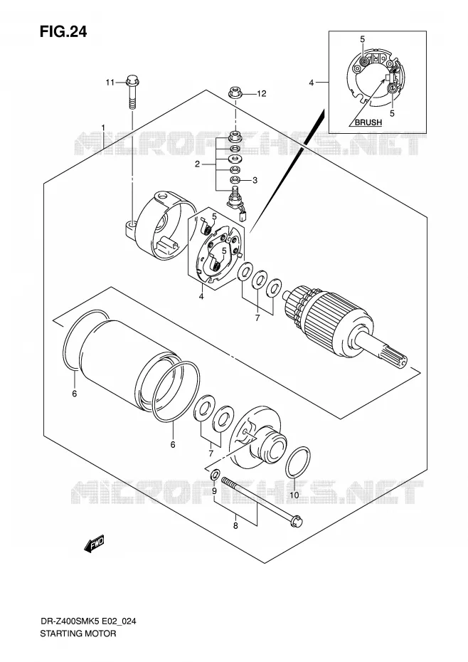STARTMOTOR Suzuki MOTO 400 DR-Z 2008  DR-Z400SMK8(E2)