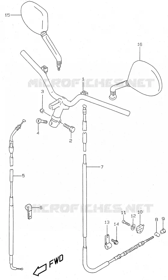 STUUR (model V/W  and model AY50 X/Y/K1) Suzuki SCOOTER 50 KATANA 2000  AY50WRY(V/W/X/Y)
