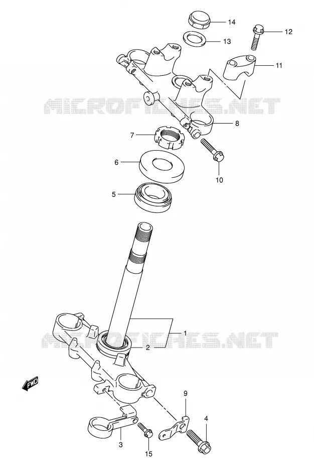 STUURKOLOM (E28) Suzuki MOTO 125 DR-Z 2007  DR-Z125LK7(E3/E28)