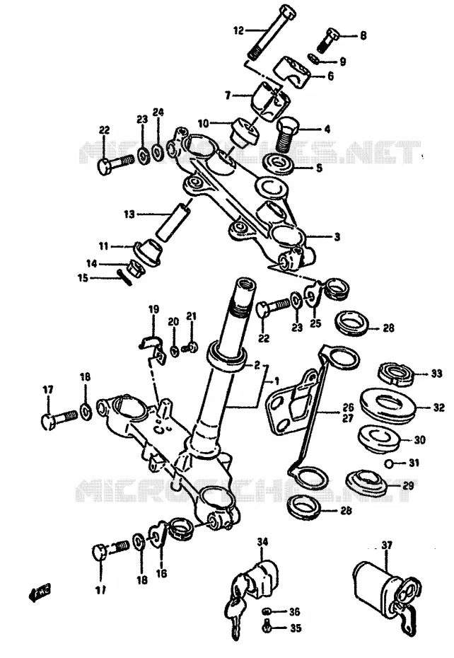 STUURKOLOM Suzuki MOTO 125 DR 1988  DR125SJ(F/H/J)