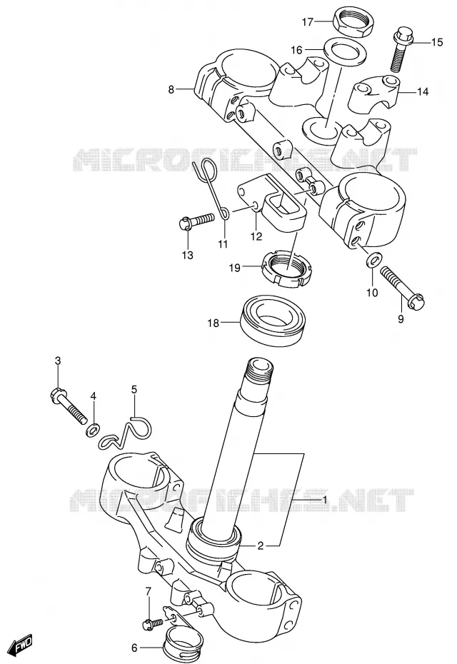 STUURPEN (VOIR NOTE) Suzuki MOTO 400 DR-Z 2003  DR-Z400EK3(E1)